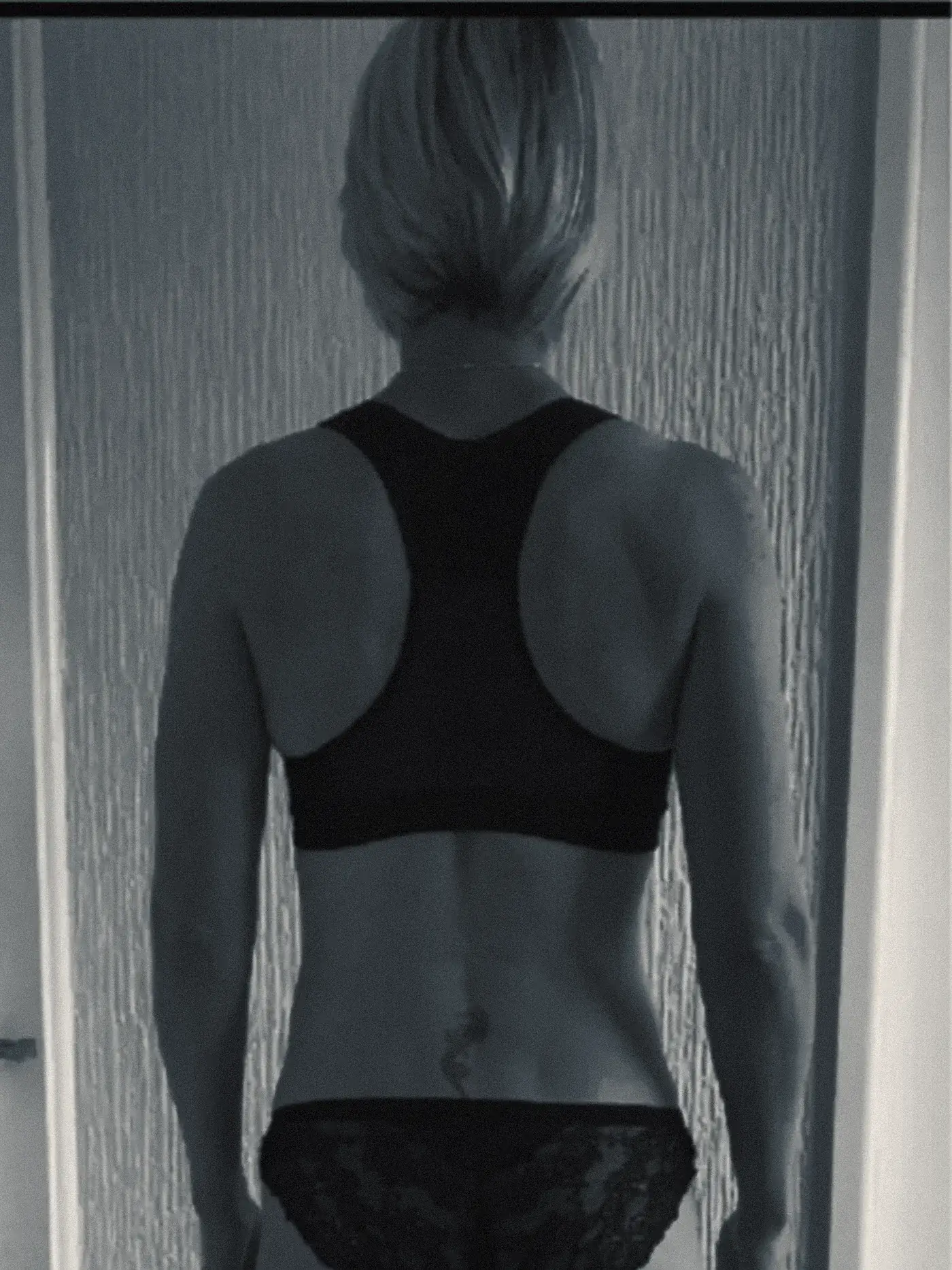 Yvonne six months later, showing developed back and glute muscle and a much stronger posture